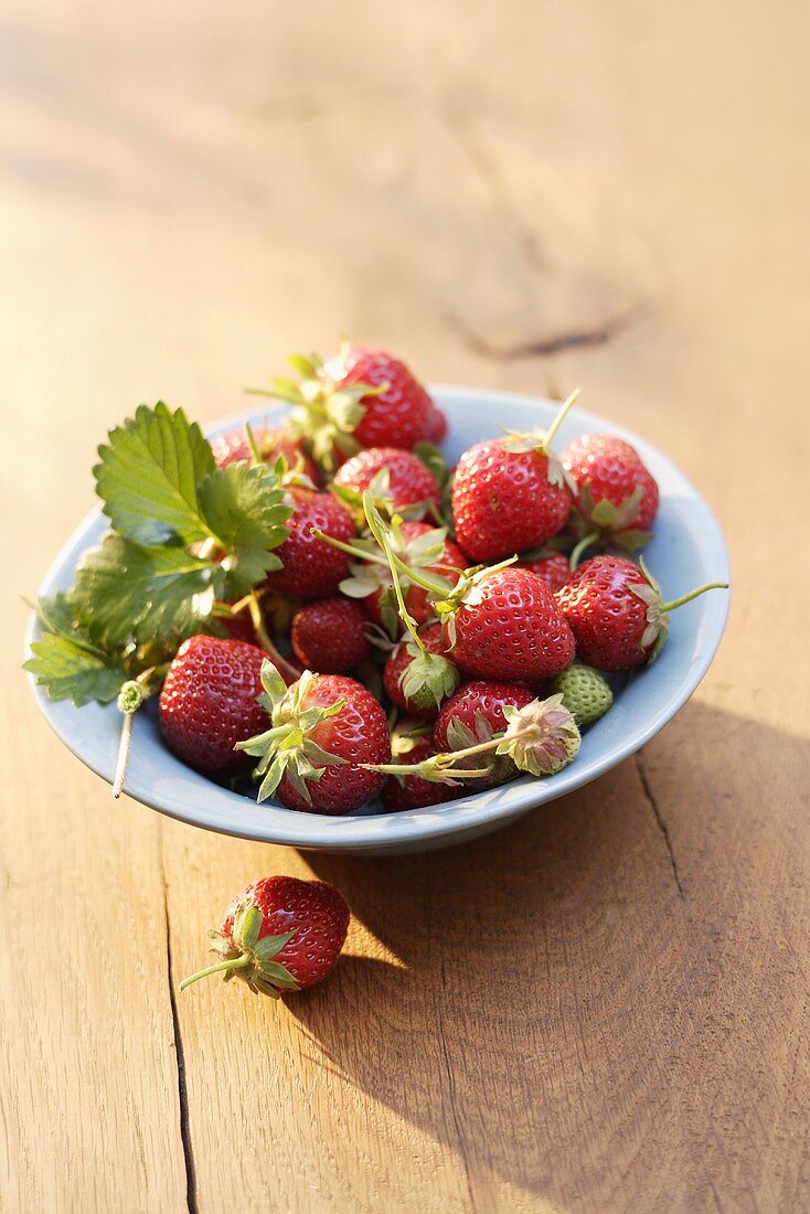 Fresh strawberries in a dish