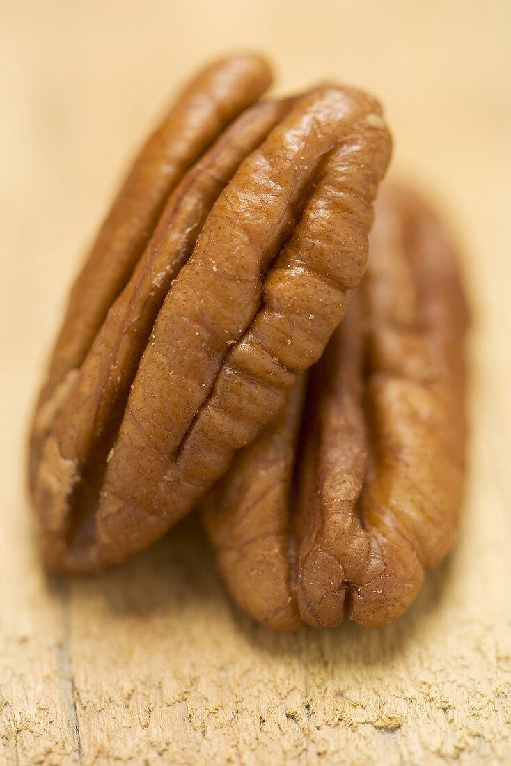 Two pecans (close-up)