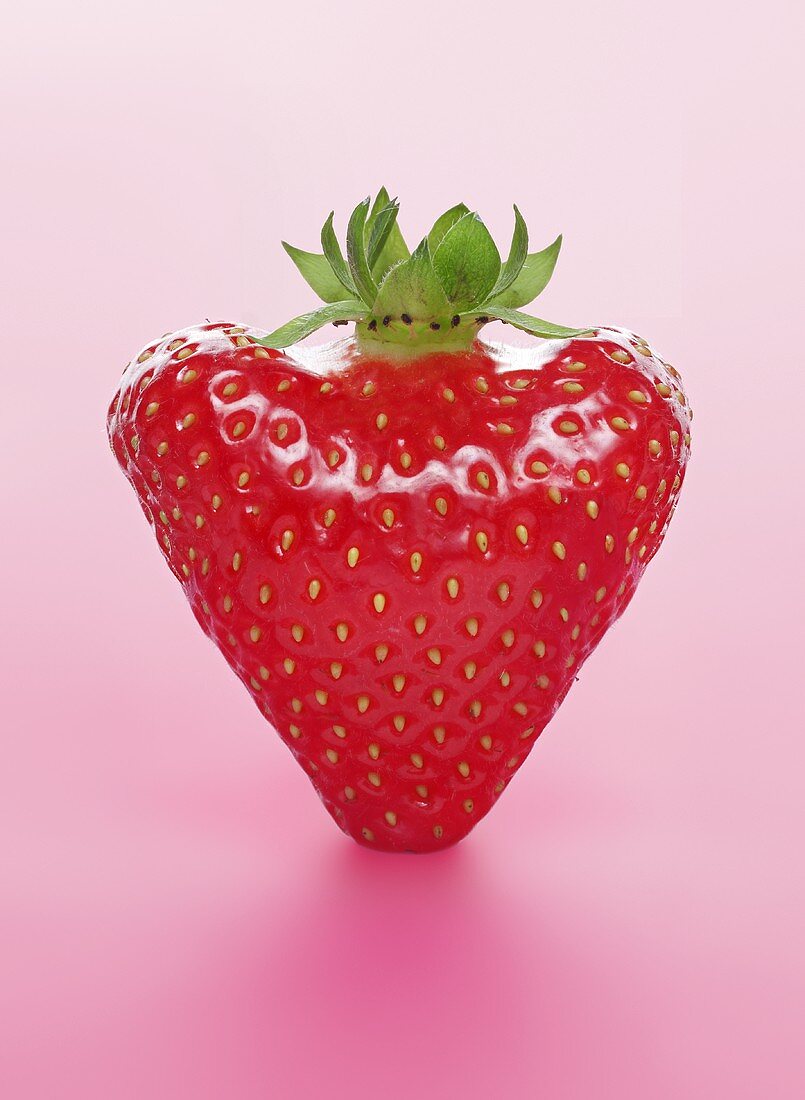 Heart-shaped strawberry