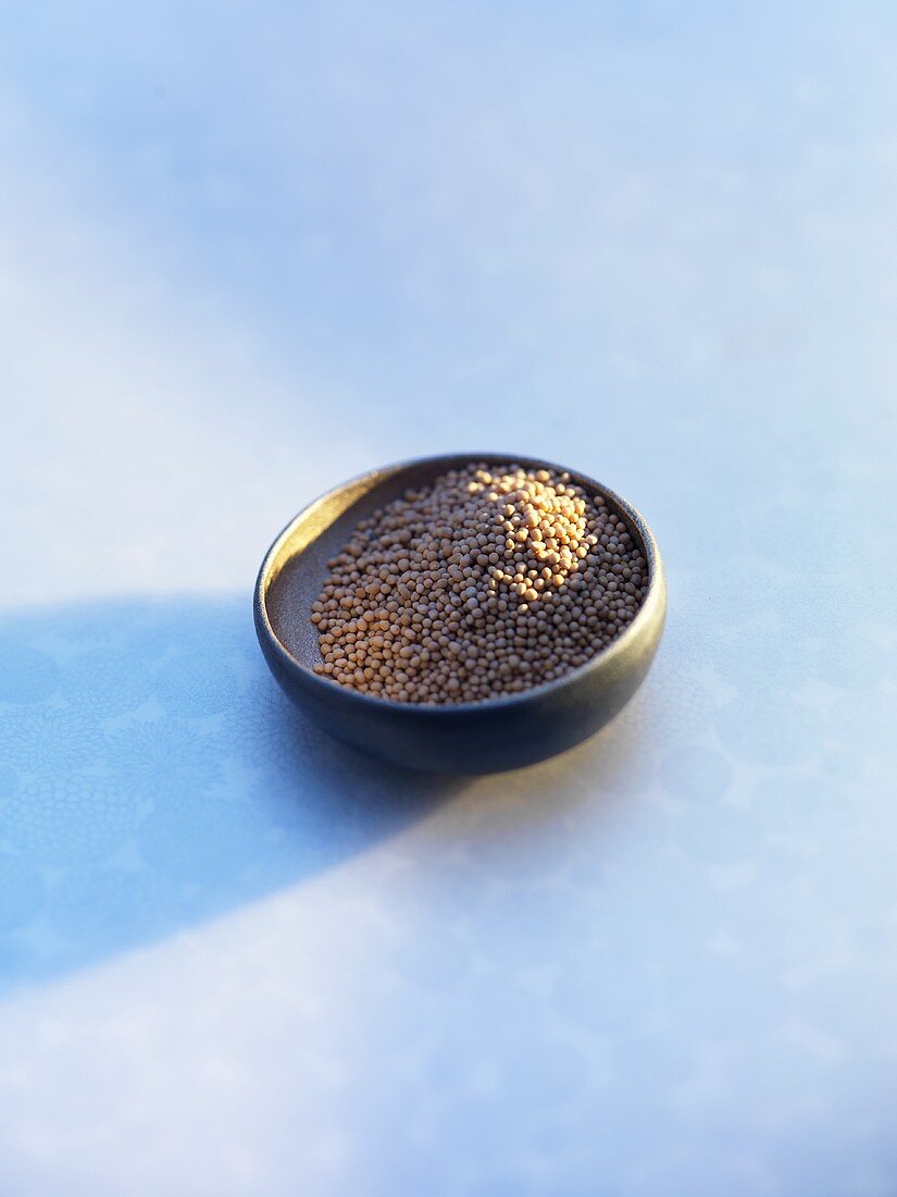 Mustard seeds in a dish