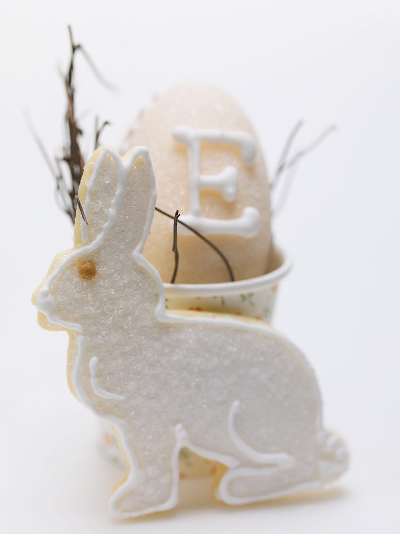 Easter Bunny biscuit and sugar egg