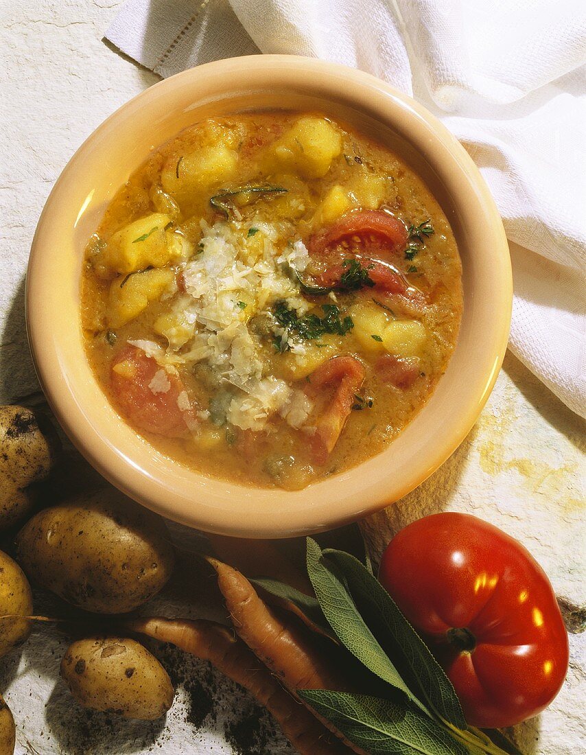 Zuppa di Patate alla calabrese (Kartoffelsuppe, Italien)