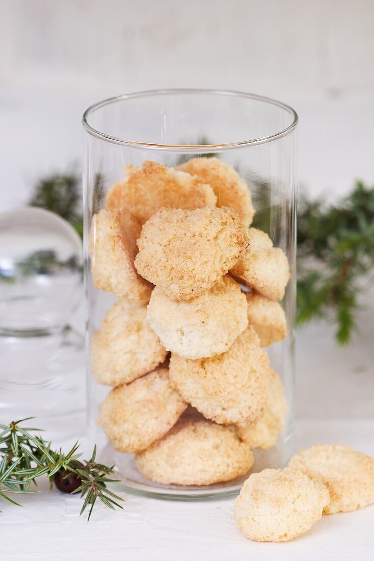 Coconut macaroons in a glass