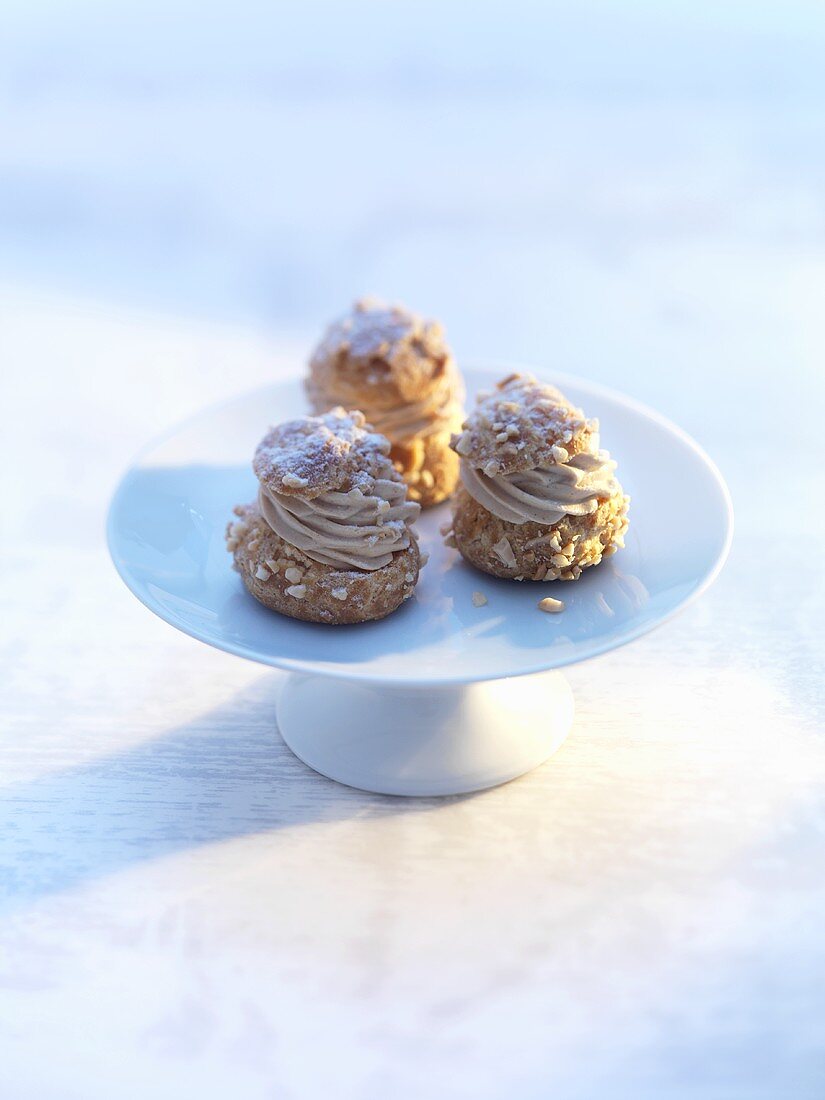 Profiteroles with cream filling