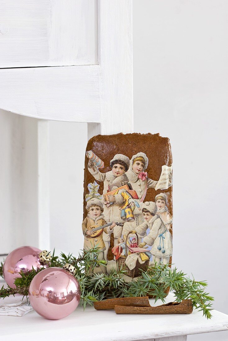 Gingerbread with nostalgic paper motifs