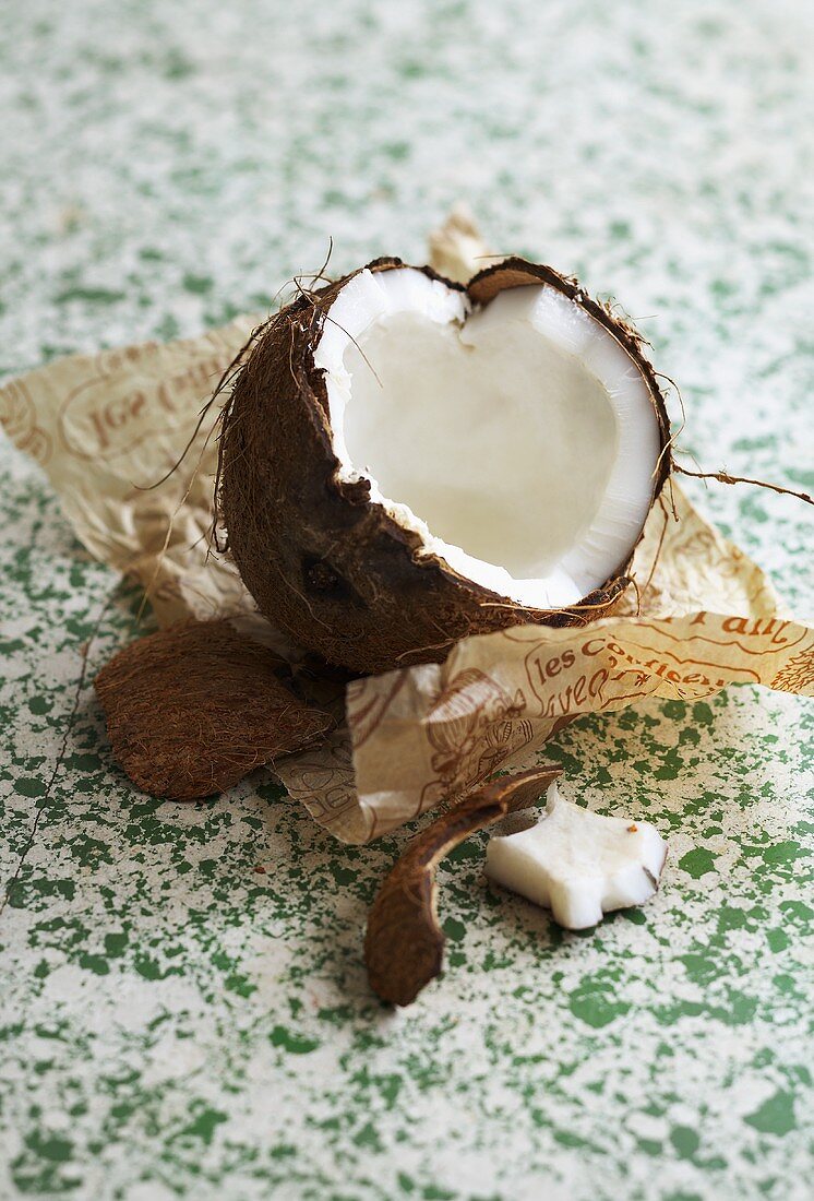 Opened coconut