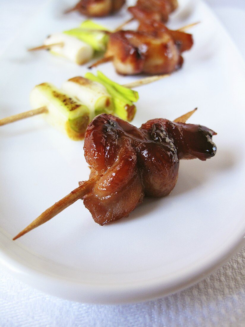 Grilled rabbit kebabs, Japanese style