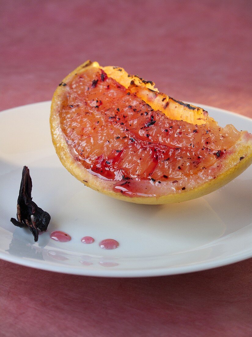 Grilled grapefruit with hibiscus sugar
