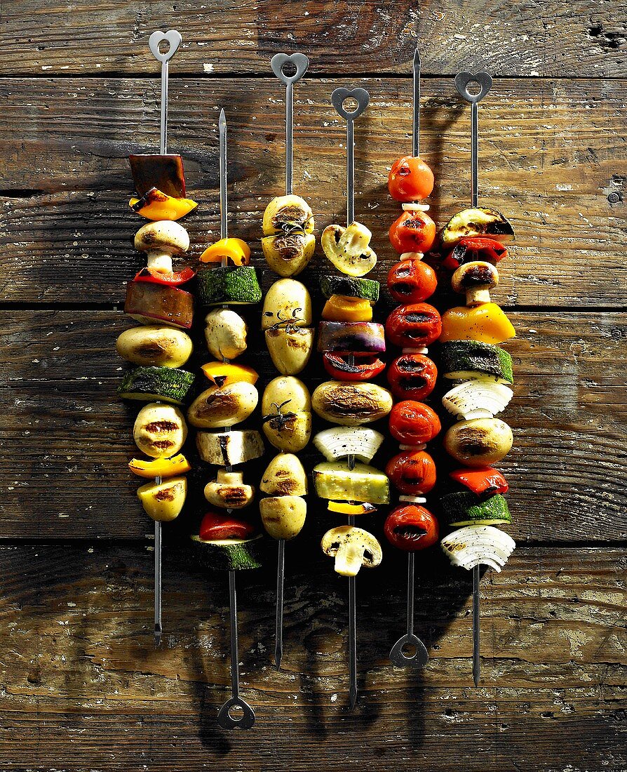 Grilled vegetable kebabs