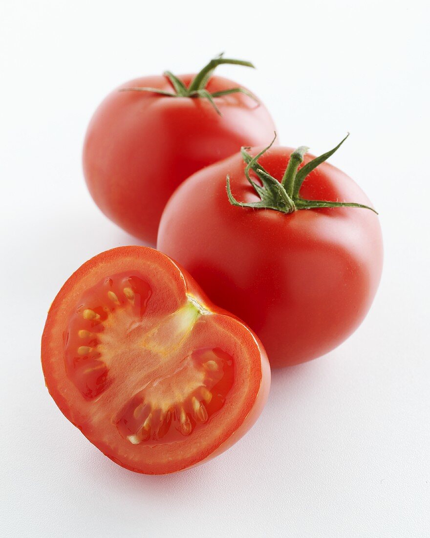 Tomatoes, two whole and one half