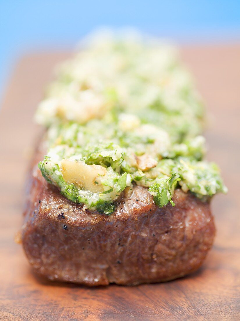 Beef sirloin with herb crust