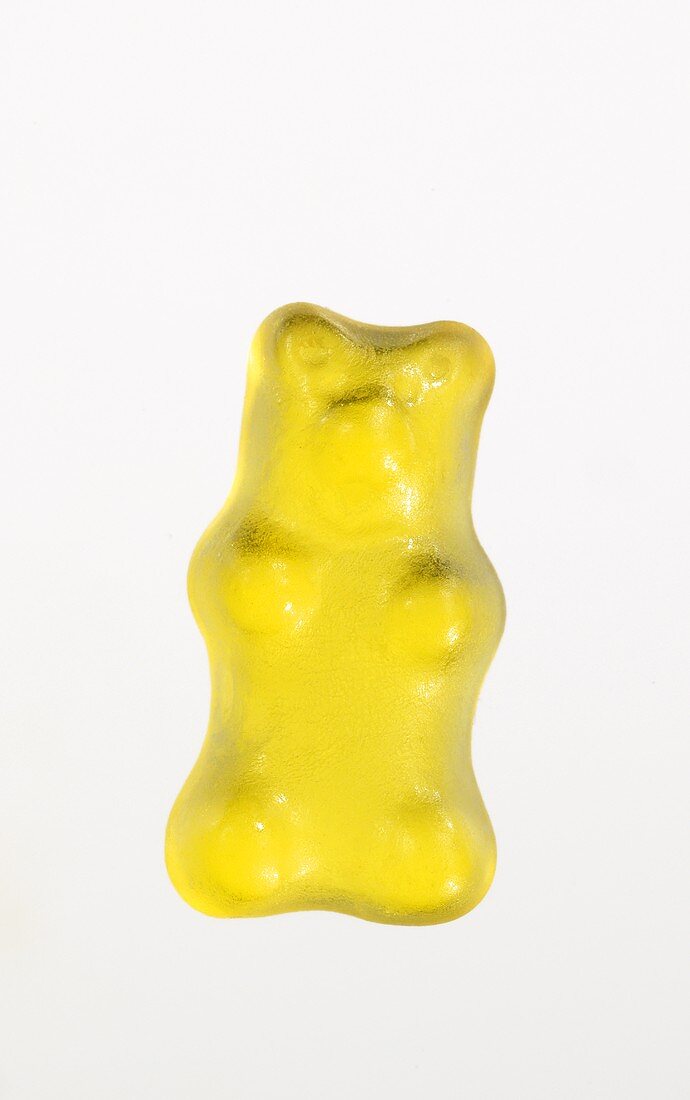 A yellow Gummi bear