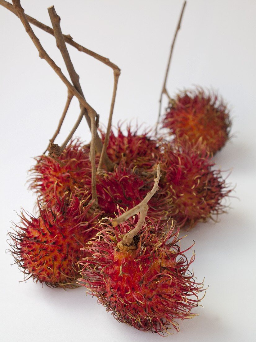 Rambutans on white background