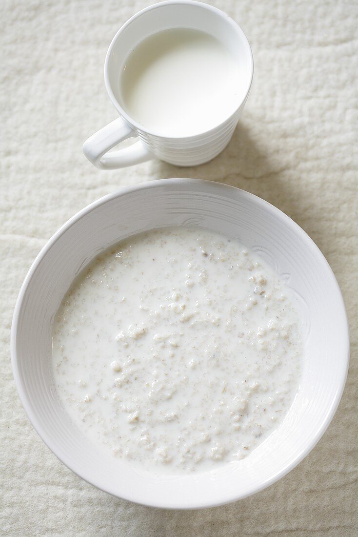 Porridge und Milch