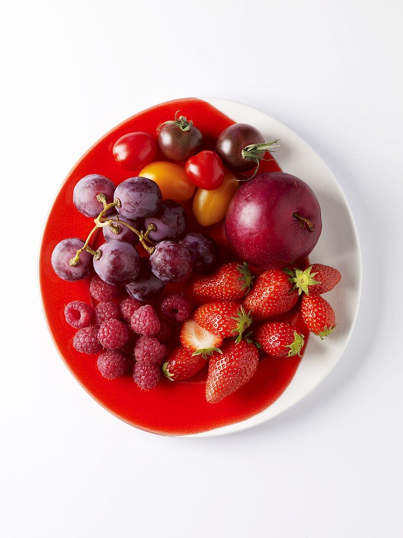 Mixed fruit on a plate