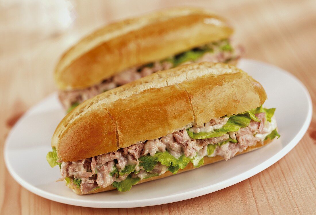 Tuna and lettuce sandwiches