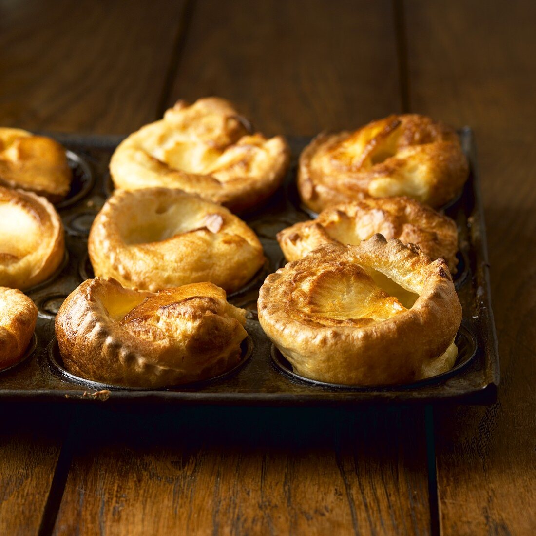 Yorkshire puddings in the baking tin (UK)