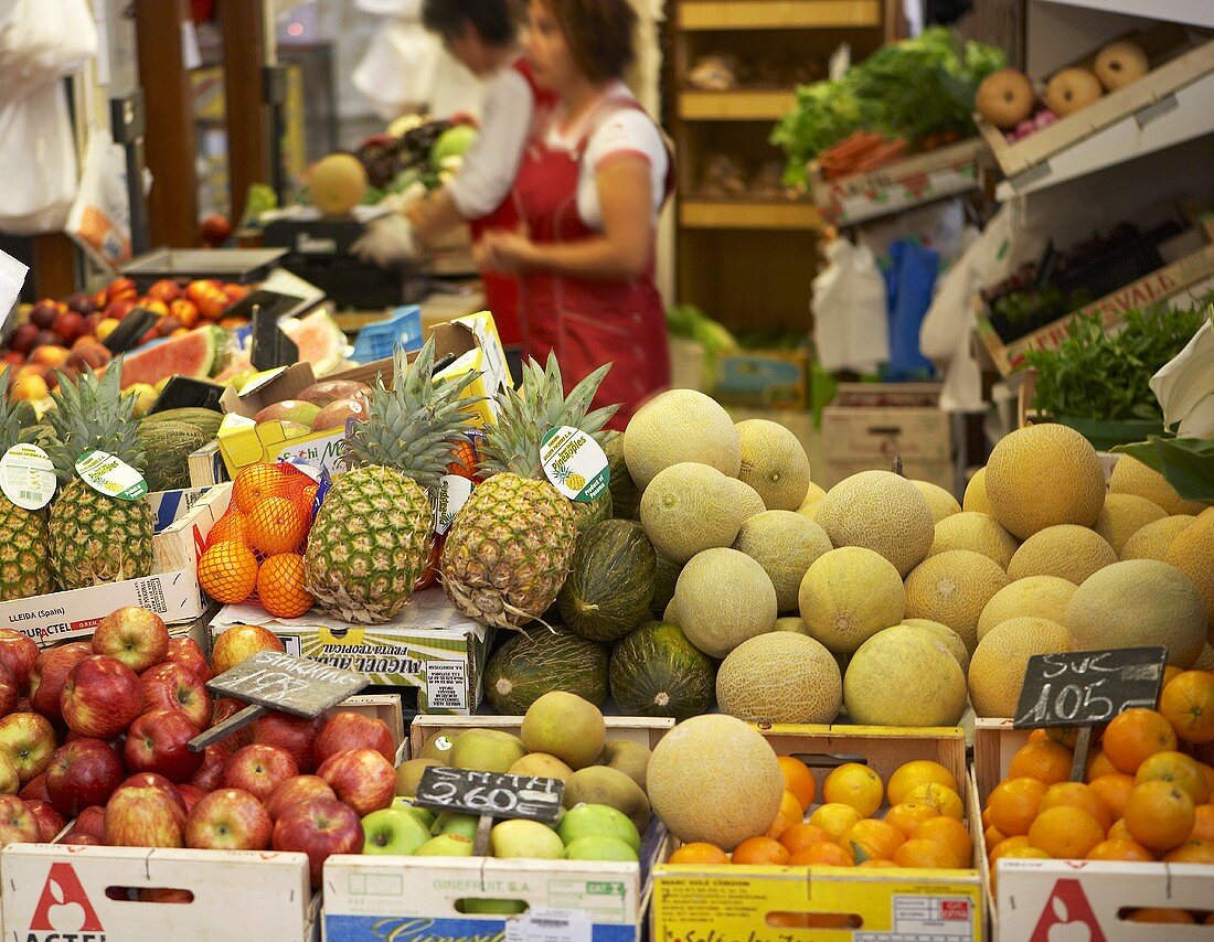 Fresh fruit on a market stall