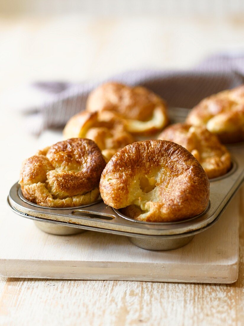 Yorkshire puddings in the baking tin