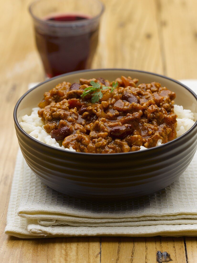 Chili con Carne auf Reis