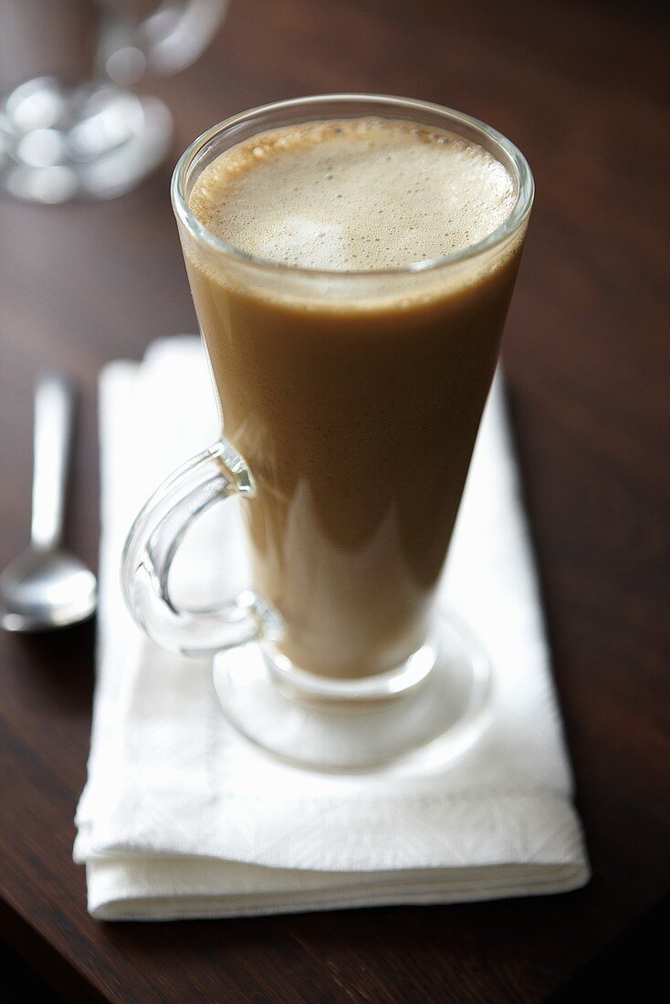 Caffè latte in a glass