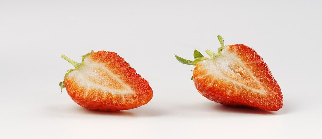 Two strawberry halves