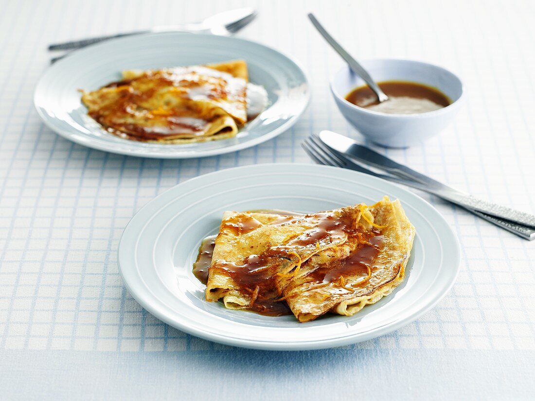 Crêpes with orange sauce