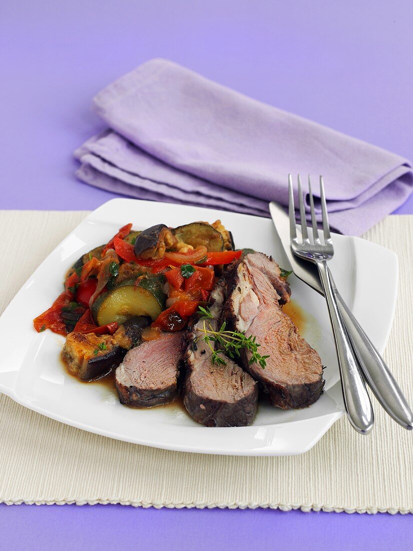 Lamb with ratatouille