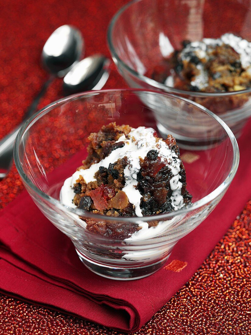 Christmas Pudding in Glasschalen