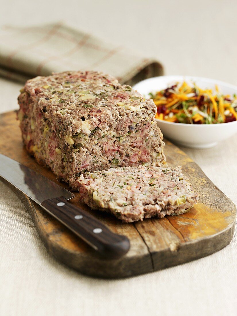 Meatloaf with root vegetable salad