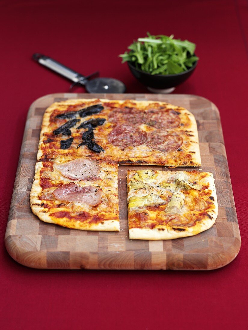 Pizza Quattro Stagioni, cut