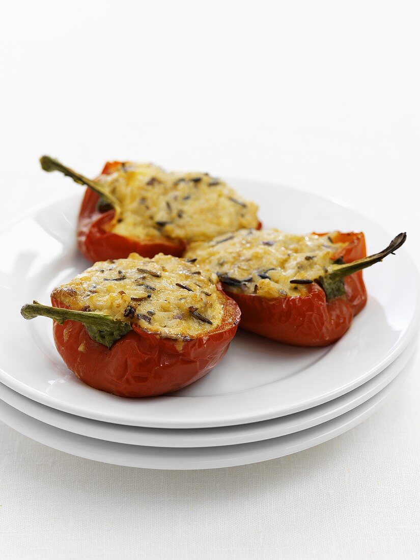 Red pepper with cheese filling
