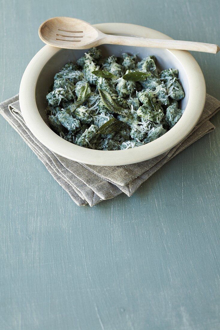Spinach gnocchi with sage and parmesan