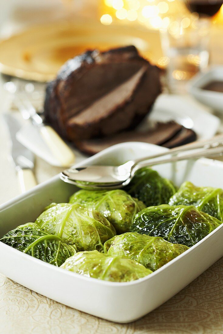 Savoy cabbage roulades