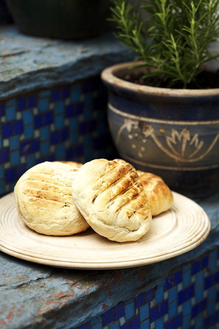 Toasted bread rolls
