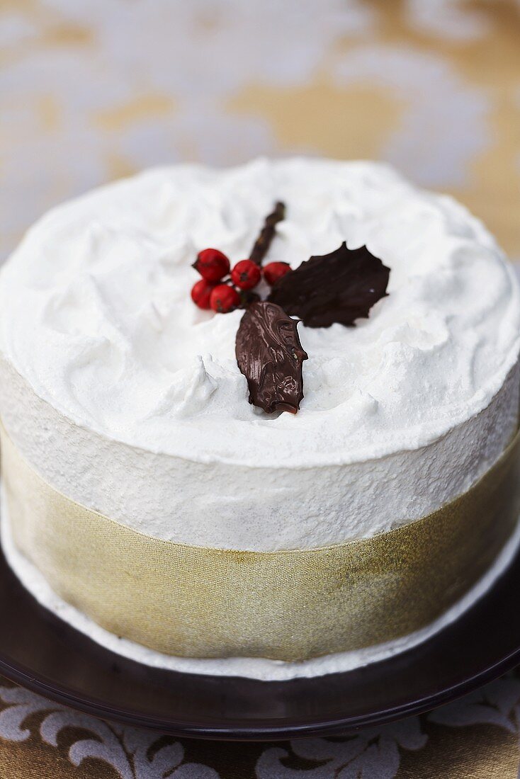 Christmas cake with meringue