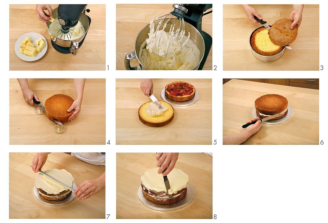 Making a buttercream cake