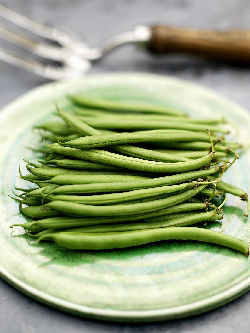 French beans on plate