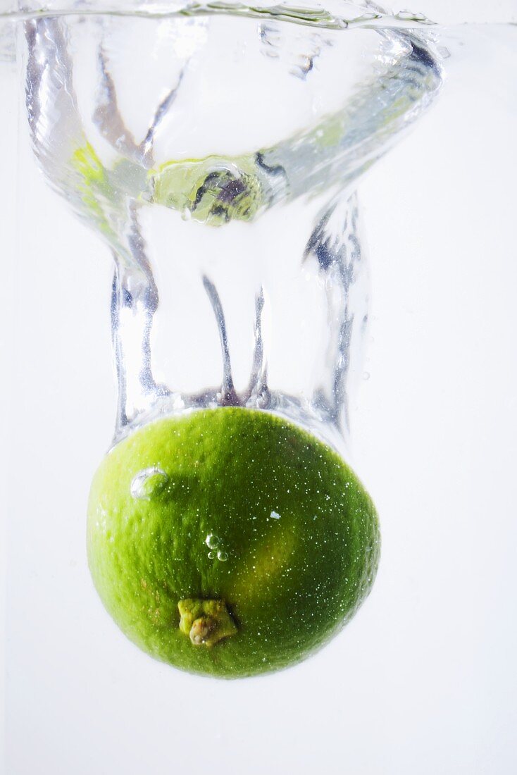 Half a lime in water