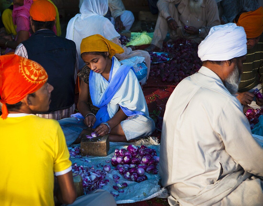Gemeinschaftsküche (Langar) in Amritsar, Punjab, Indien