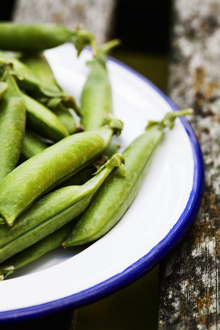 Pea pods on a plate
