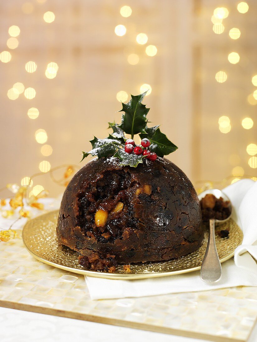 Christmas Pudding mit Ilex