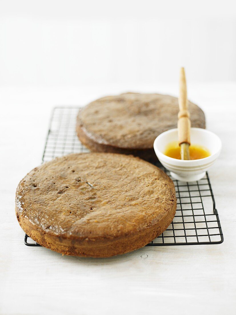 Kuchen mit Aprikosenmarmelade bestreichen