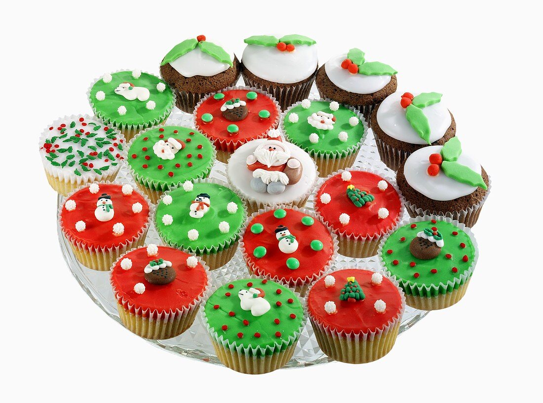 Lots of Christmas fairy cakes