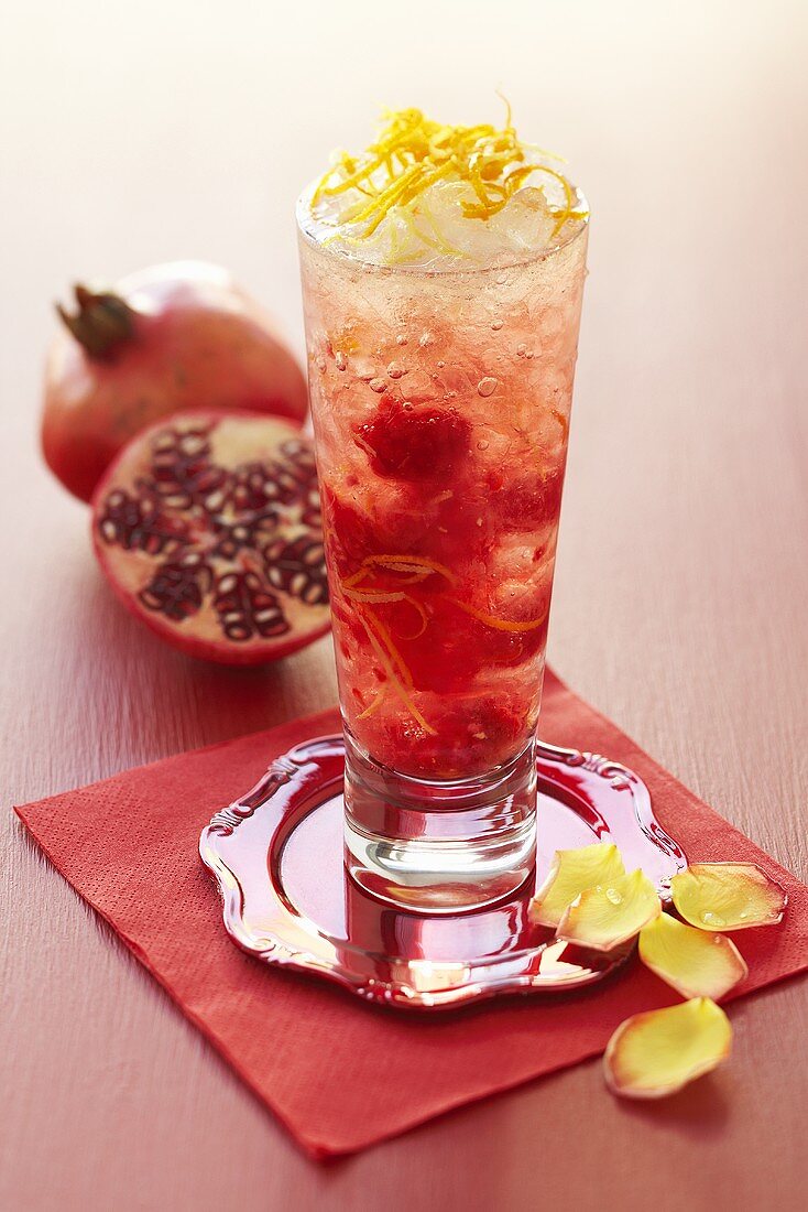 Pomegrante and apple cocktail