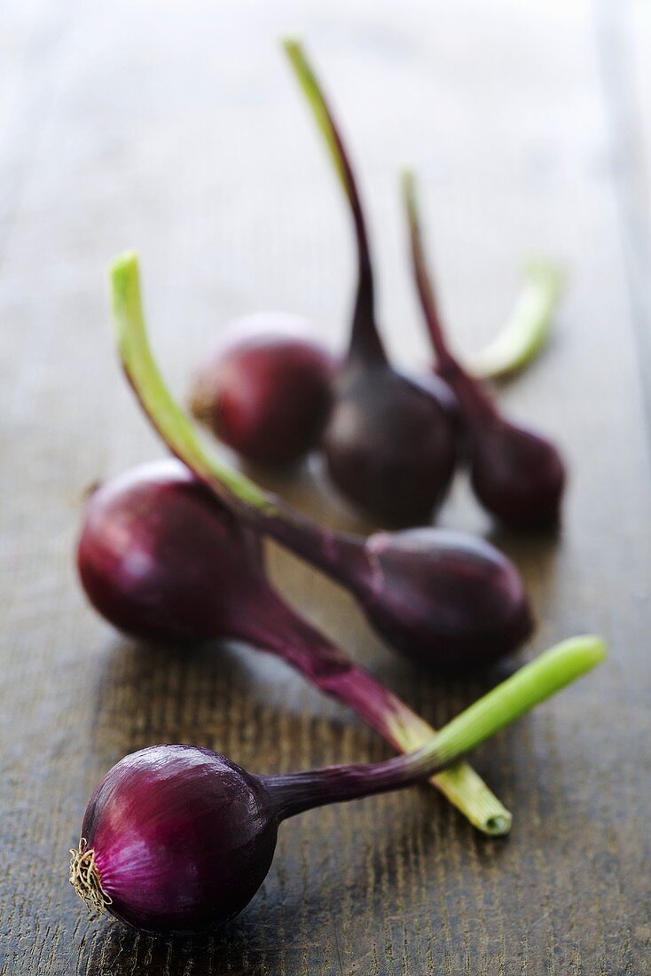 Mehrere frische rote Zwiebeln