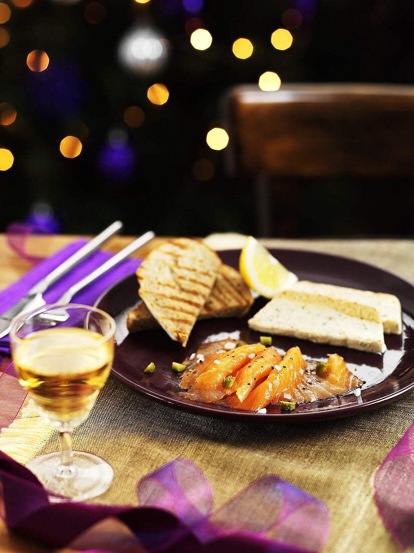 Smoked salmon and fish terrine for Christmas dinner