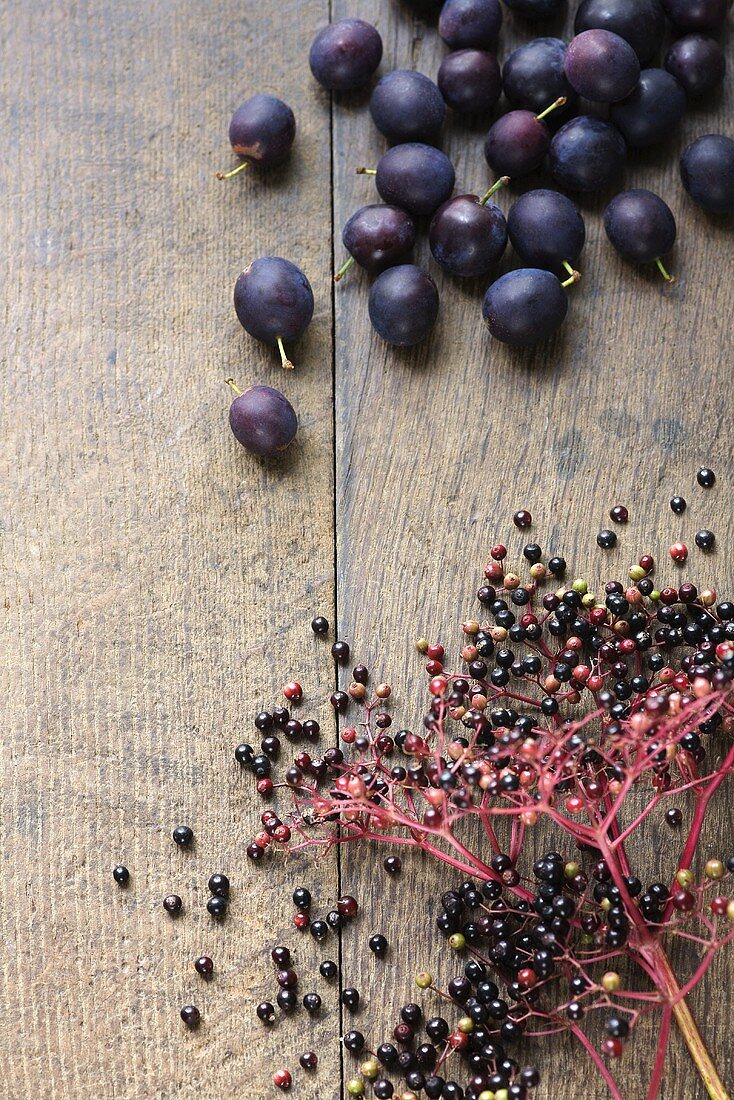 Damsons and elderberries