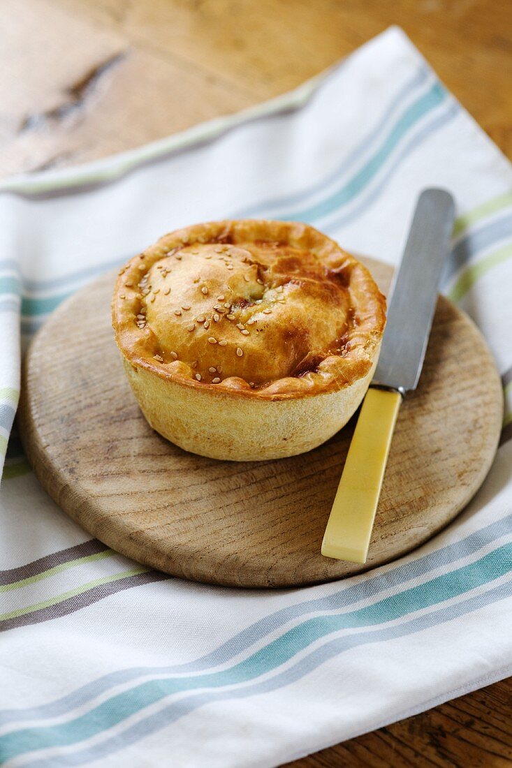 A goats' cheese and vegetable pie