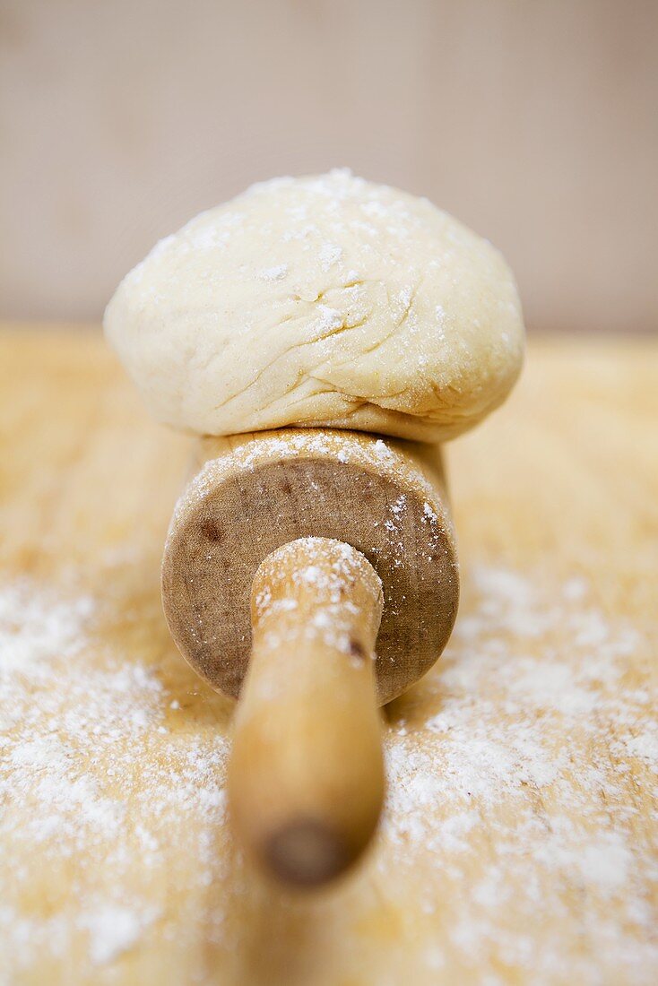 Dough on a rolling pin